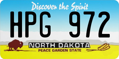 ND license plate HPG972