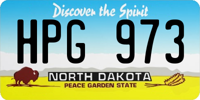 ND license plate HPG973