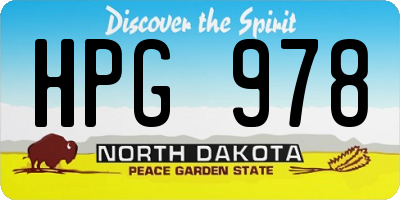 ND license plate HPG978