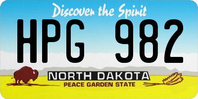 ND license plate HPG982