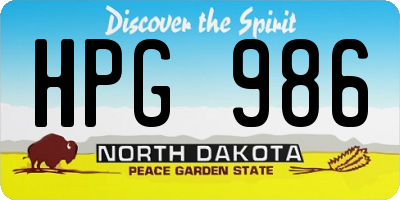ND license plate HPG986