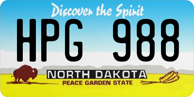 ND license plate HPG988
