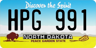 ND license plate HPG991