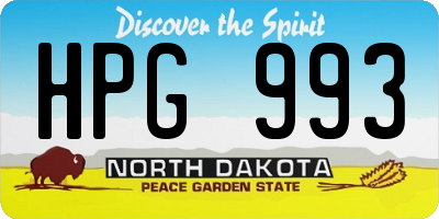 ND license plate HPG993