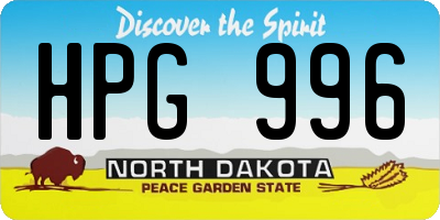 ND license plate HPG996