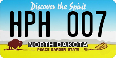ND license plate HPH007