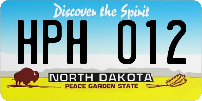 ND license plate HPH012