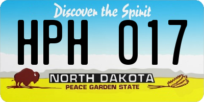 ND license plate HPH017