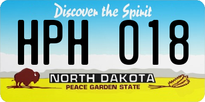 ND license plate HPH018