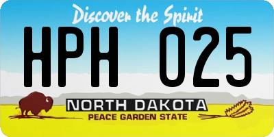 ND license plate HPH025