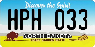 ND license plate HPH033