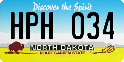 ND license plate HPH034