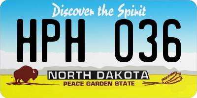 ND license plate HPH036