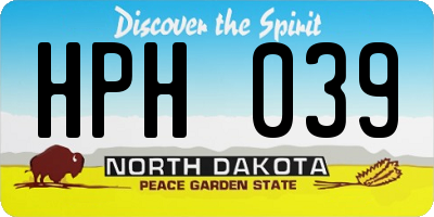 ND license plate HPH039