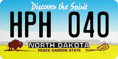 ND license plate HPH040