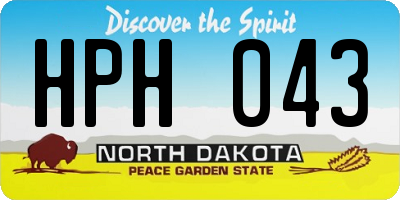 ND license plate HPH043