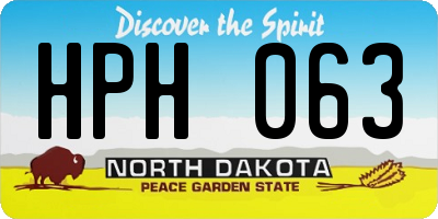 ND license plate HPH063