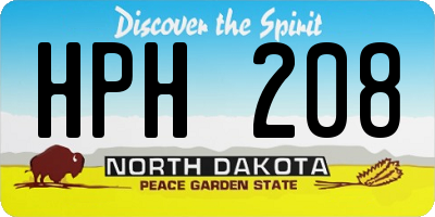 ND license plate HPH208