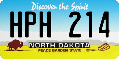 ND license plate HPH214