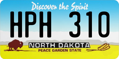 ND license plate HPH310