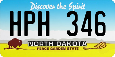 ND license plate HPH346