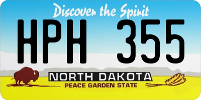 ND license plate HPH355