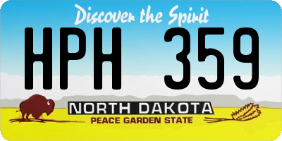 ND license plate HPH359