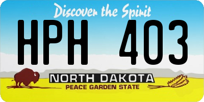 ND license plate HPH403