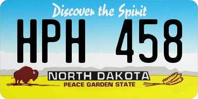 ND license plate HPH458
