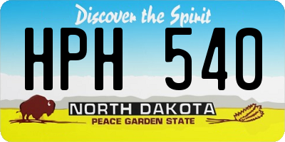 ND license plate HPH540