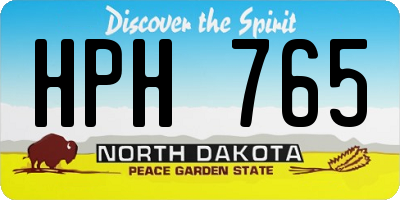 ND license plate HPH765