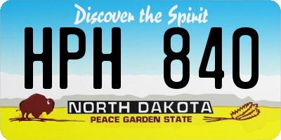 ND license plate HPH840
