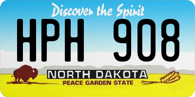 ND license plate HPH908