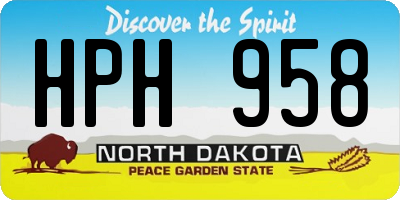 ND license plate HPH958