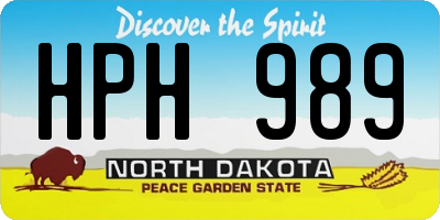 ND license plate HPH989