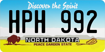 ND license plate HPH992