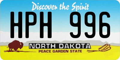 ND license plate HPH996