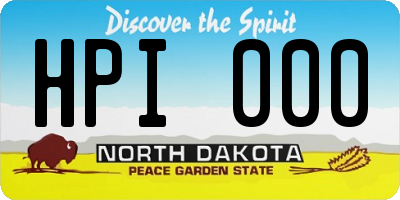 ND license plate HPI000