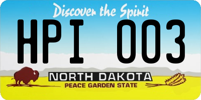 ND license plate HPI003