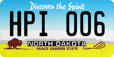 ND license plate HPI006