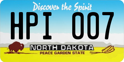 ND license plate HPI007