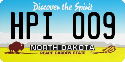 ND license plate HPI009