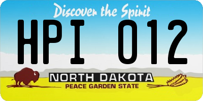 ND license plate HPI012