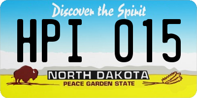 ND license plate HPI015