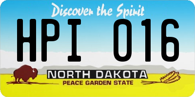 ND license plate HPI016