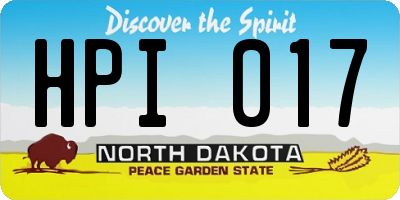 ND license plate HPI017