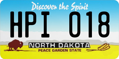 ND license plate HPI018