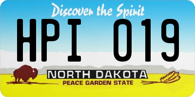 ND license plate HPI019