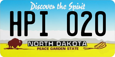 ND license plate HPI020
