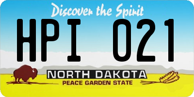 ND license plate HPI021